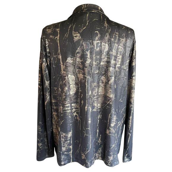 Chico's Travelers Zip Front Lightweight Jacket Reptile Snake Print Size XL/16 - Picture 2 of 8